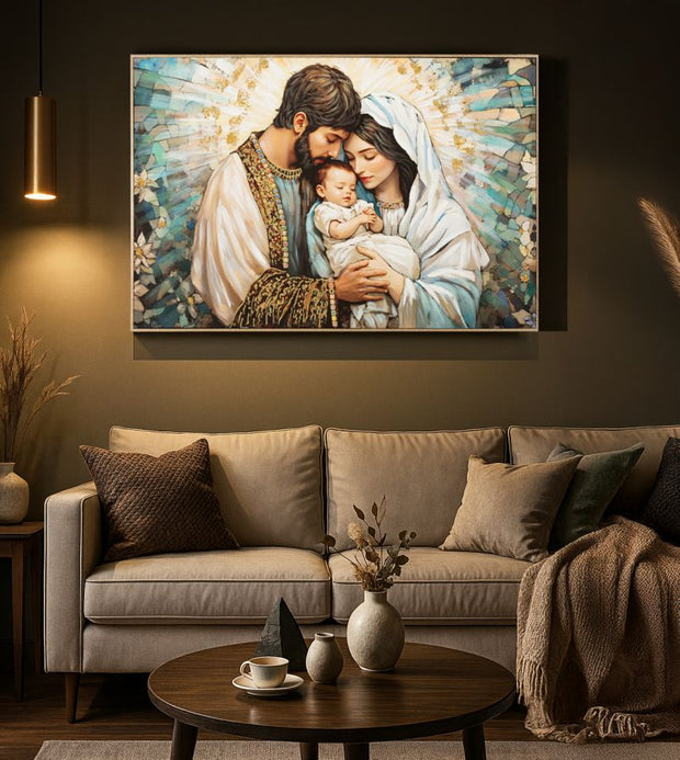 Wandbild Krippe 82 cm – Leinwandbild Deko