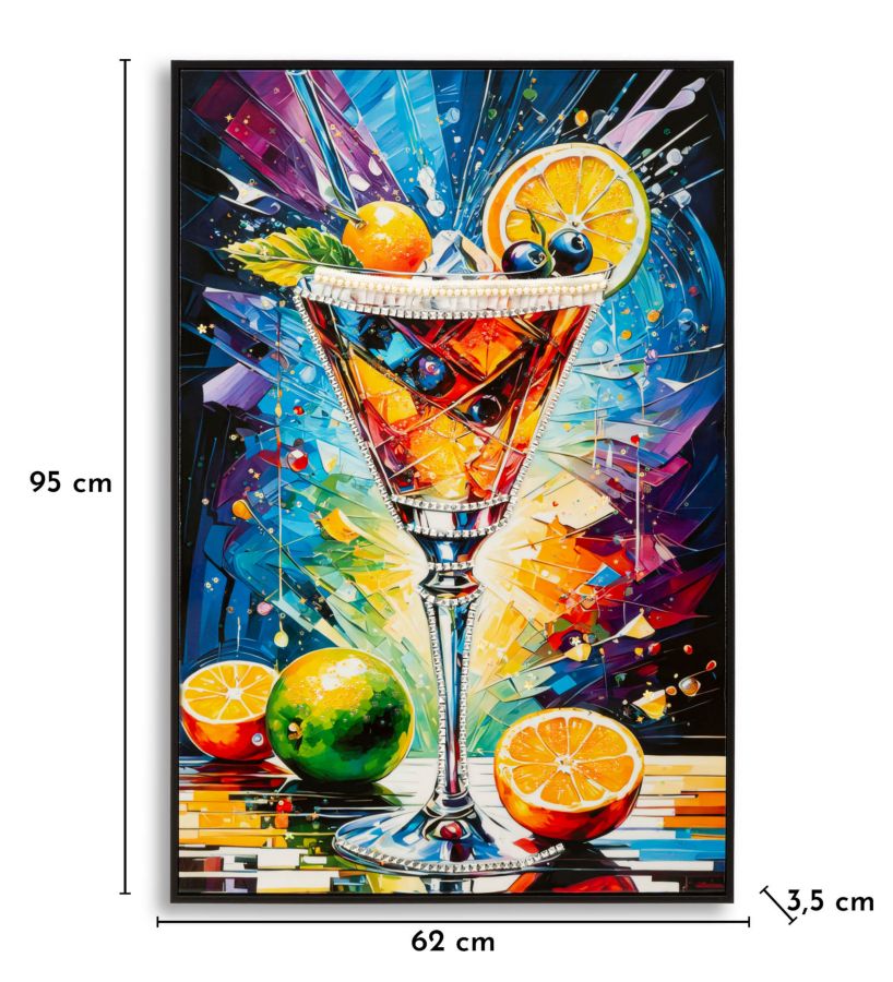 Wandbild Cocktail 92 cm – Leinwandbild Deko