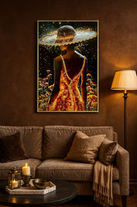 Wandbild Frau 92 cm B – Leinwandbild Deko