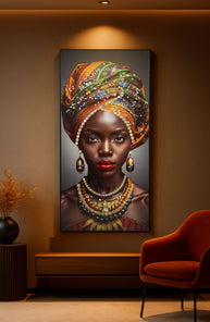 Wandbild Frau mit Turban 120 cm – Leinwandbild Deko