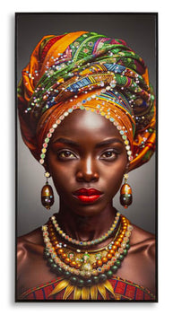 Wandbild Frau mit Turban 120 cm – Leinwandbild Deko