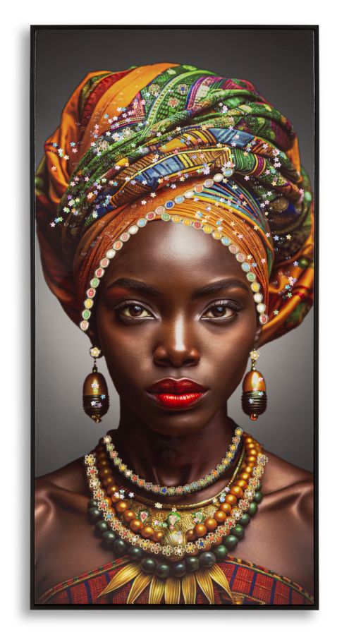 Wandbild Frau mit Turban 120 cm – Leinwandbild Deko