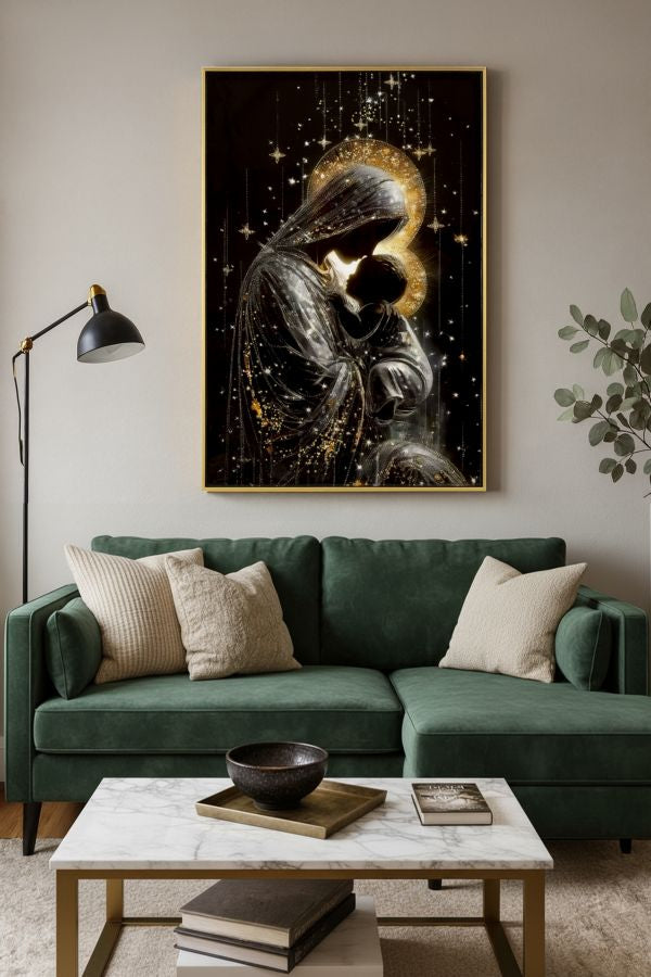 Wandbild Mutterschaft 90 cm B – Leinwandbild Deko