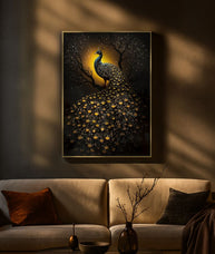Wandbild Pfau 100 cm – Leinwandbild Deko