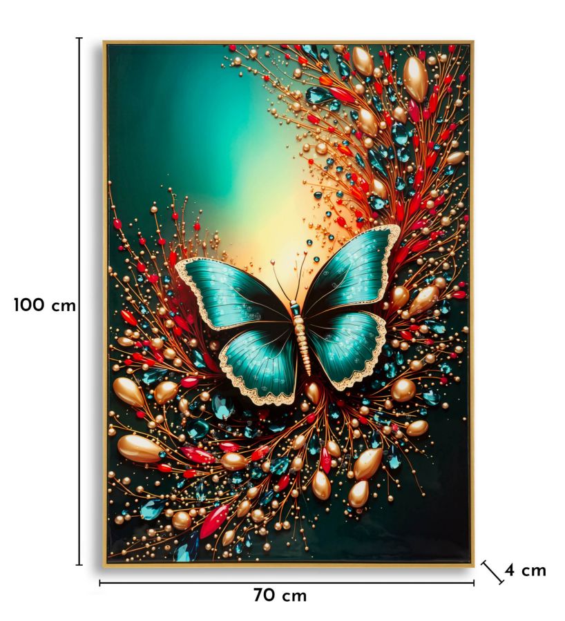 Wandbild Schmetterling 100 cm B – Leinwandbild Deko