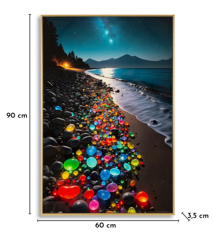 Wandbild Farben Strand 90 cm – Leinwandbild Deko