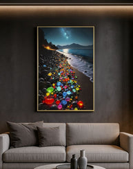 Wandbild Farben Strand 90 cm – Leinwandbild Deko