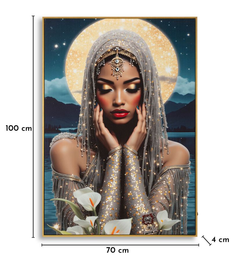 LED-Bild Frauenportrait Venus Bunt – Leinwandbild Deko