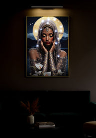 LED-Bild Frauenportrait Venus Bunt – Leinwandbild Deko