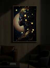 LED-Bild Frauenportrait Minerva Bunt B – Leinwandbild Deko