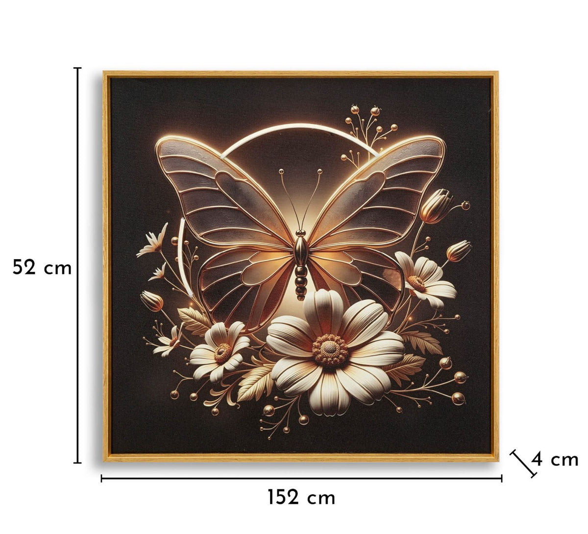 LED-Bild Schmetterling 50 cm – Leinwandbild Deko