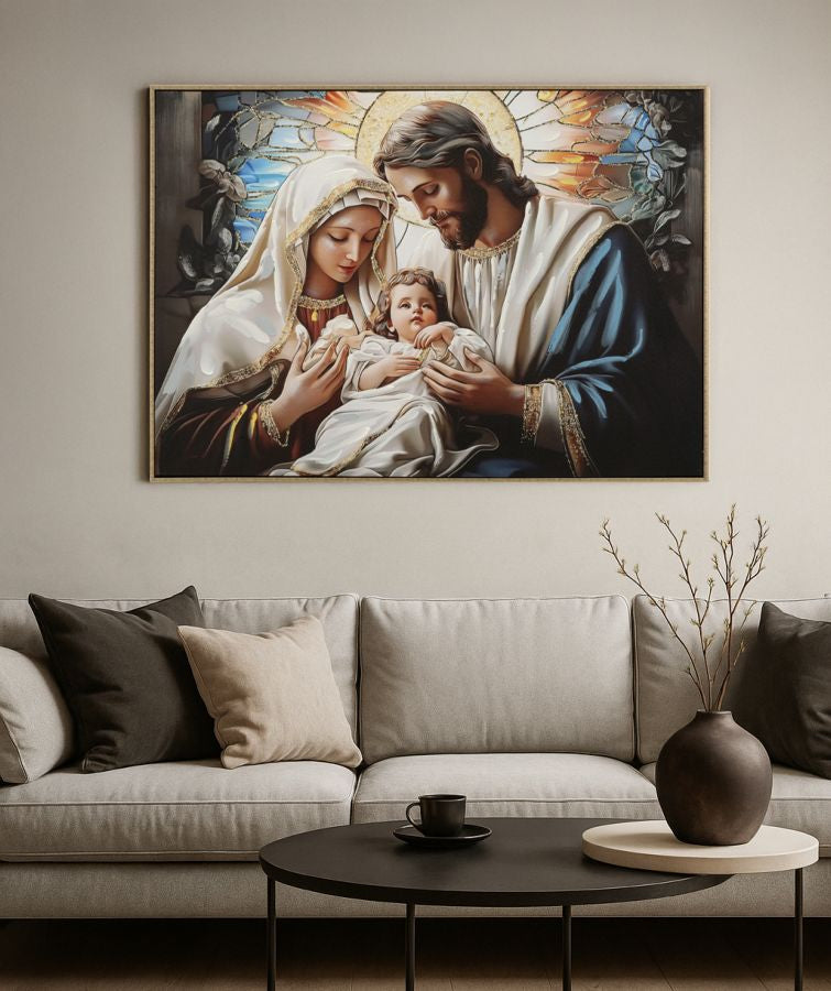 Wandbild Krippe 72 cm – Leinwandbild Deko