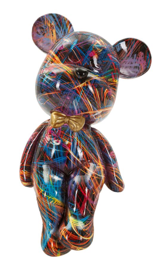 Dekofigur Teddybär Bunt 12,5 cm – Tierfigur