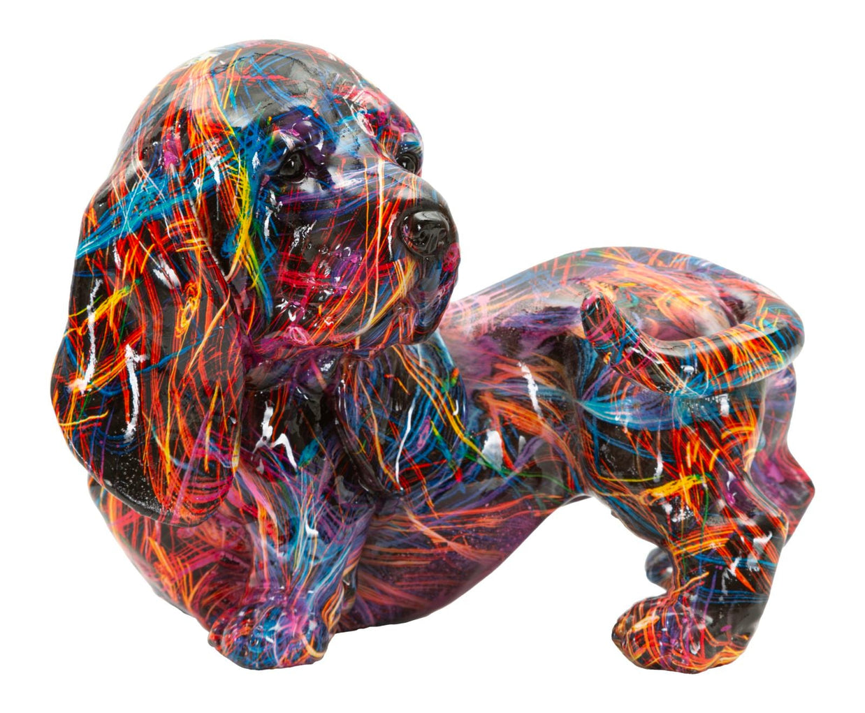 Dekofigur Dackel Psychedelisch Bunt – Tierfigur