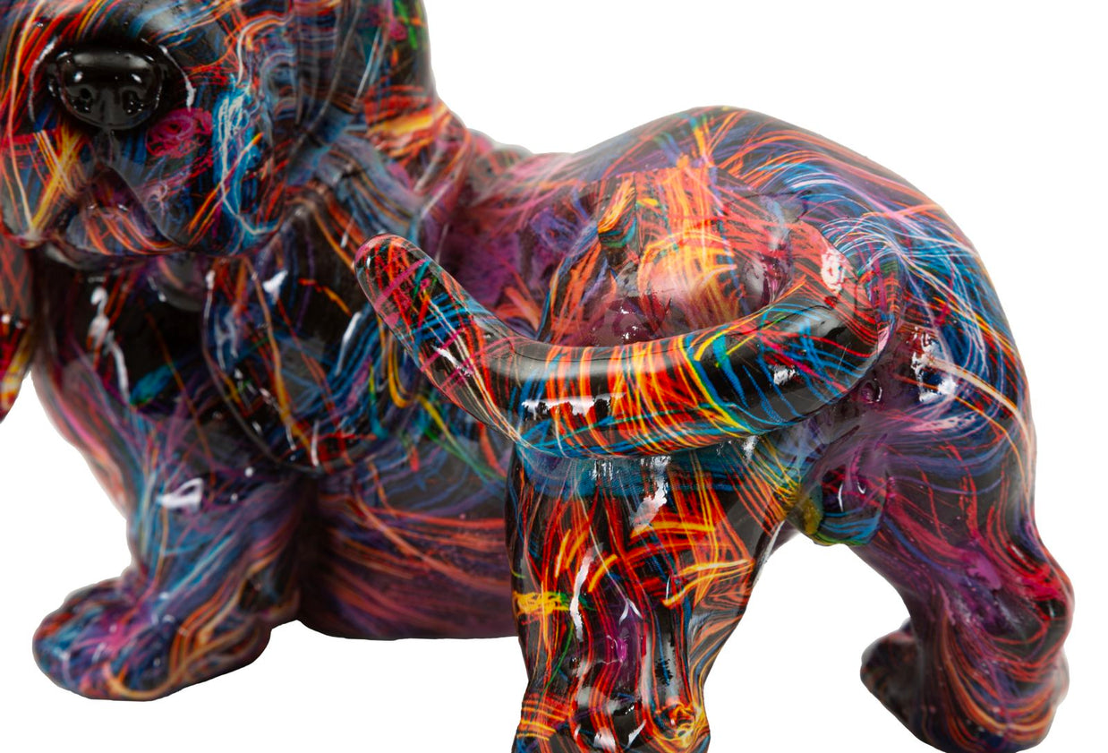 Dekofigur Dackel Psychedelisch Bunt – Tierfigur