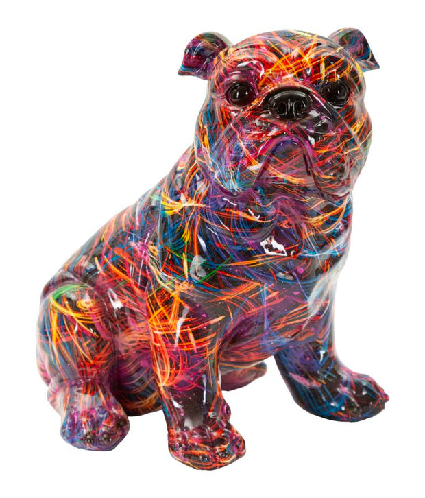 Dekofigur Bulldogge Psychedelisch Bunt – Tierfigur