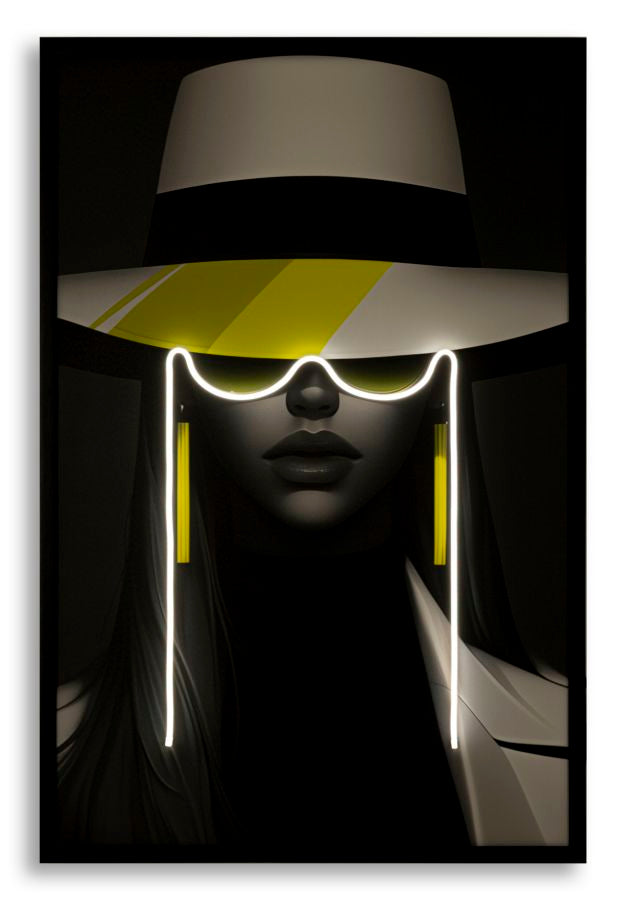 LED-Bild Frauenportrait Margot Bunt – Leinwandbild Deko