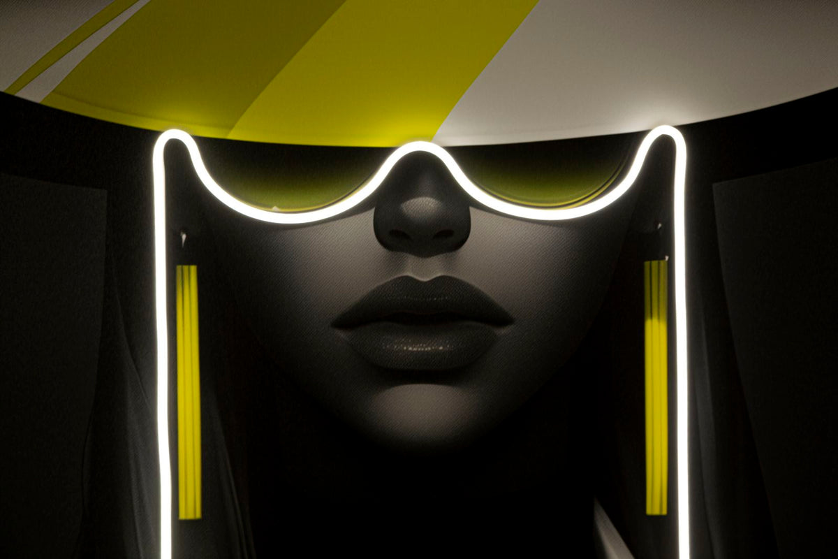 LED-Bild Frauenportrait Margot Bunt – Leinwandbild Deko