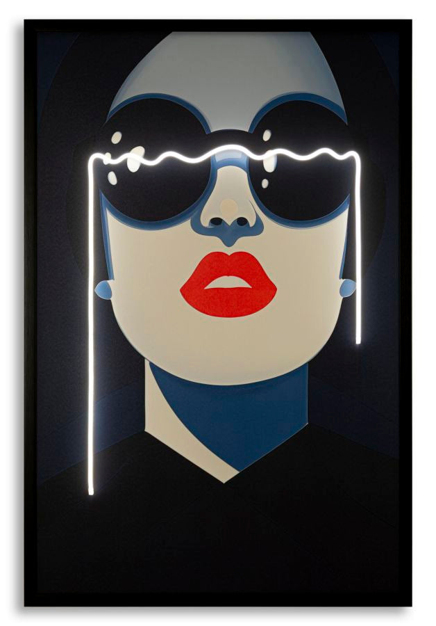 LED-Bild Frauenportrait Cecille Bunt – Leinwandbild Deko