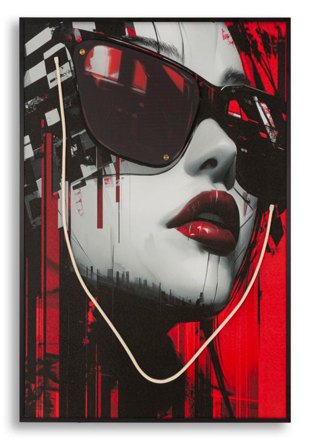 LED-Bild Frauenportrait Psyco Bunt A – Leinwandbild Deko