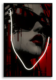 LED-Bild Frauenportrait Psyco Bunt A – Leinwandbild Deko