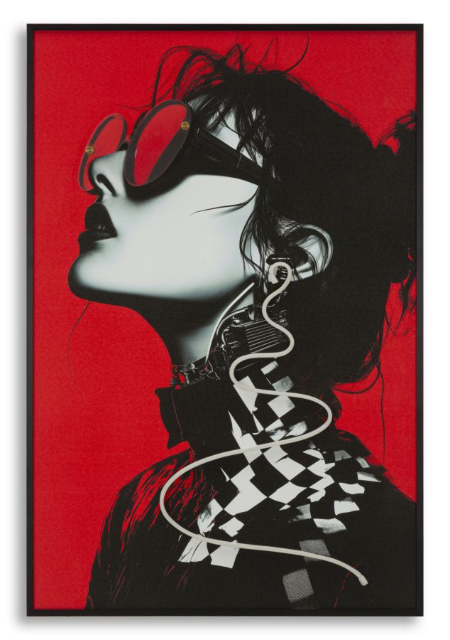 LED-Bild Frauenportrait Psyco Bunt B – Leinwandbild Deko
