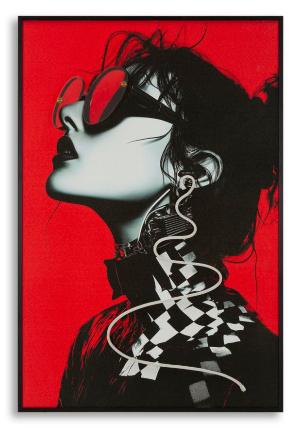 LED-Bild Frauenportrait Psyco Bunt B – Leinwandbild Deko