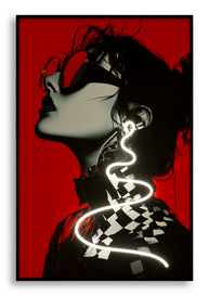 LED-Bild Frauenportrait Psyco Bunt B – Leinwandbild Deko