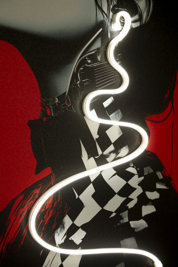 LED-Bild Frauenportrait Psyco Bunt B – Leinwandbild Deko