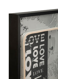 LED-Bild LOVE Schriftzug Bunt – Leinwandbild Deko