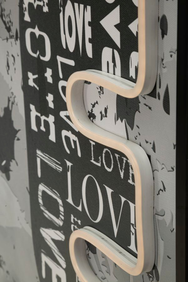 LED-Bild LOVE Schriftzug Bunt – Leinwandbild Deko