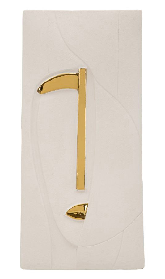 Wandpaneel Minimal Weiß Gold 49,5 cm – Wanddeko