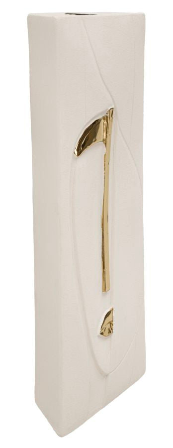 Wandpaneel Minimal Weiß Gold 49,5 cm – Wanddeko