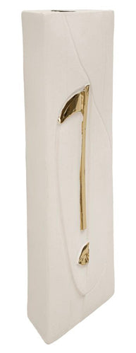 Wandpaneel Minimal Weiß Gold 49,5 cm – Wanddeko