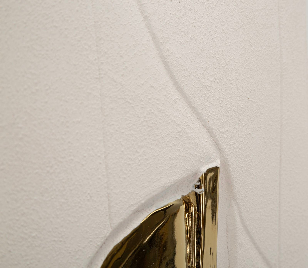 Wandpaneel Minimal Weiß Gold 49,5 cm – Wanddeko