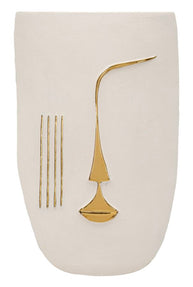 Wandpaneel Geometrisch Weiß Gold 39,5 cm – Wanddeko