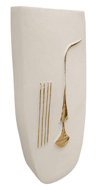Wandpaneel Geometrisch Weiß Gold 39,5 cm – Wanddeko