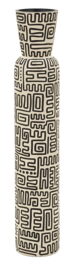 Bodenvase Nairobi Weiß Schwarz 86 cm