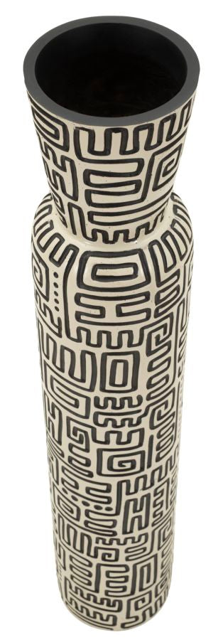 Bodenvase Nairobi Weiß Schwarz 86 cm