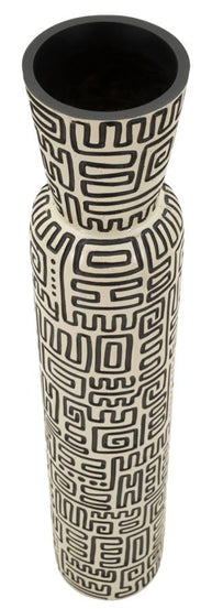 Bodenvase Nairobi Weiß Schwarz 86 cm