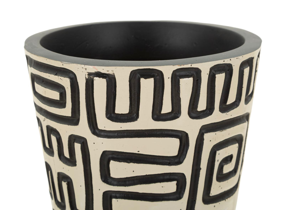 Bodenvase Nairobi Weiß Schwarz 86 cm