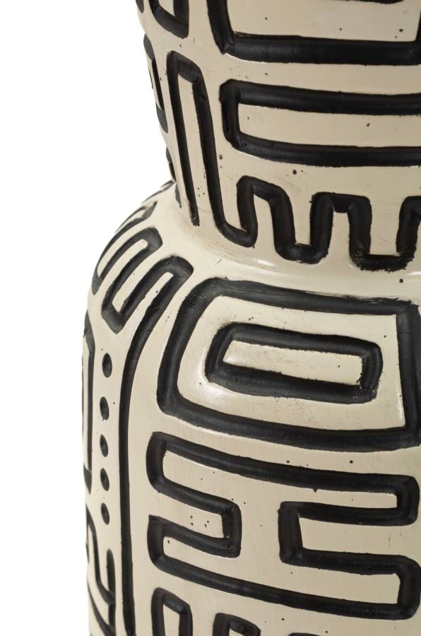 Bodenvase Nairobi Weiß Schwarz 86 cm