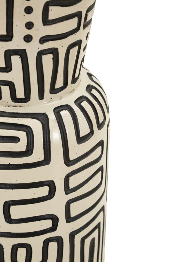 Blumenvase Nairobi Weiß Schwarz – Dekovase