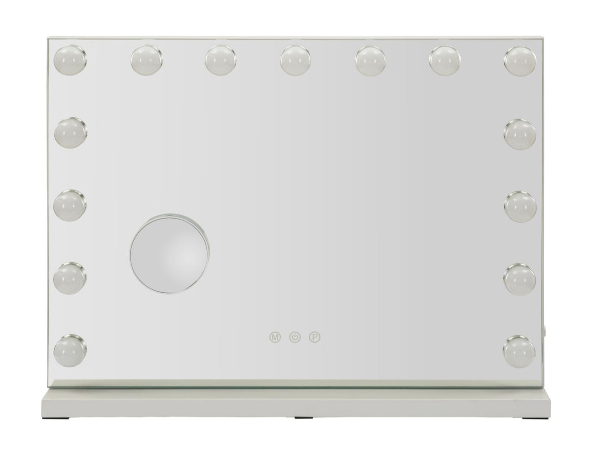 Schminkspiegel LED Stand Weiß 43 cm
