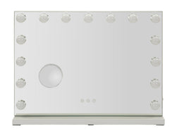 Schminkspiegel LED Stand Weiß 43 cm