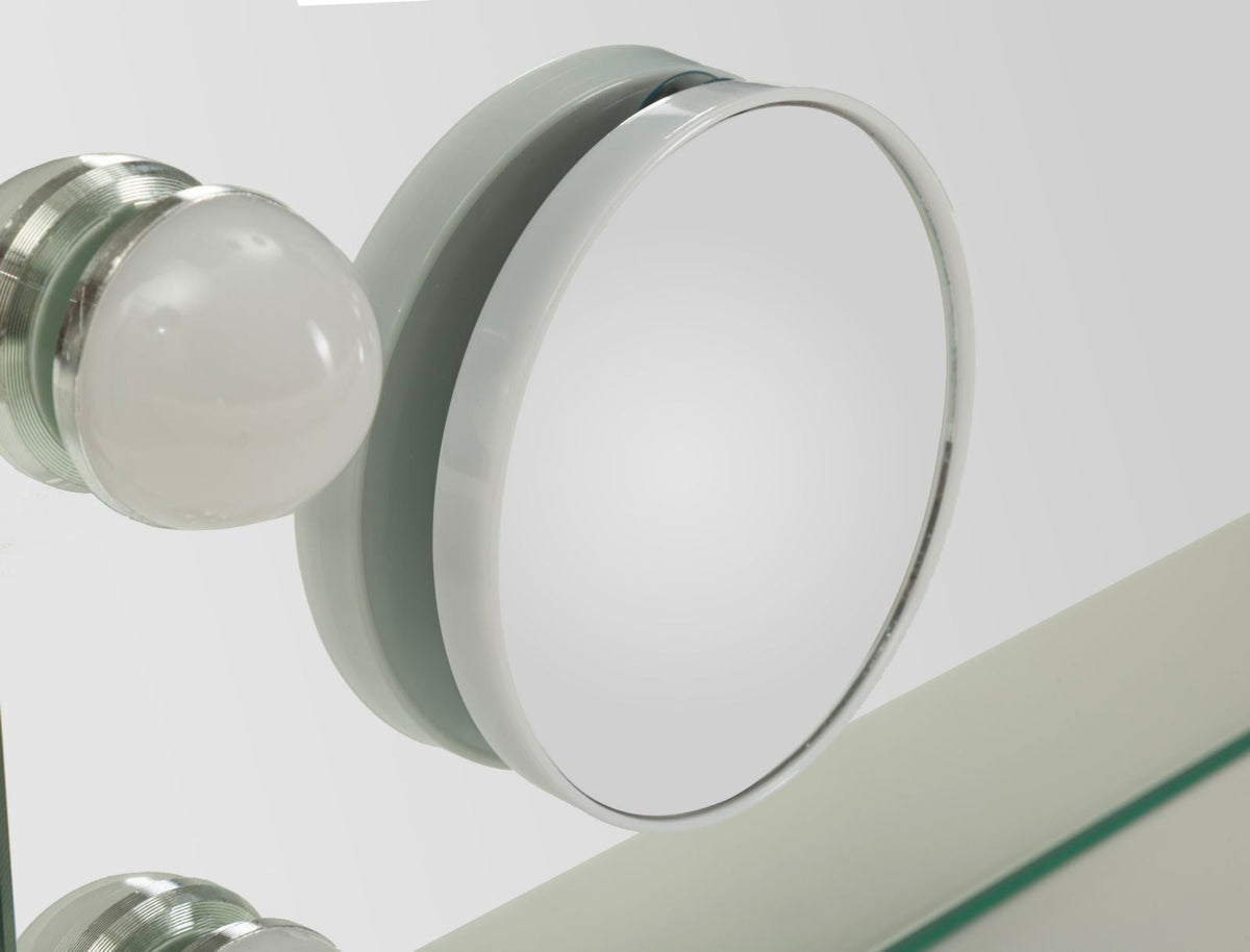 Schminkspiegel LED Stand Weiß 43 cm
