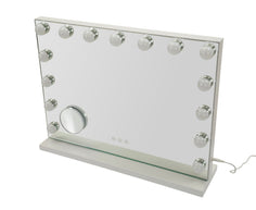 Schminkspiegel LED Stand Weiß 43 cm
