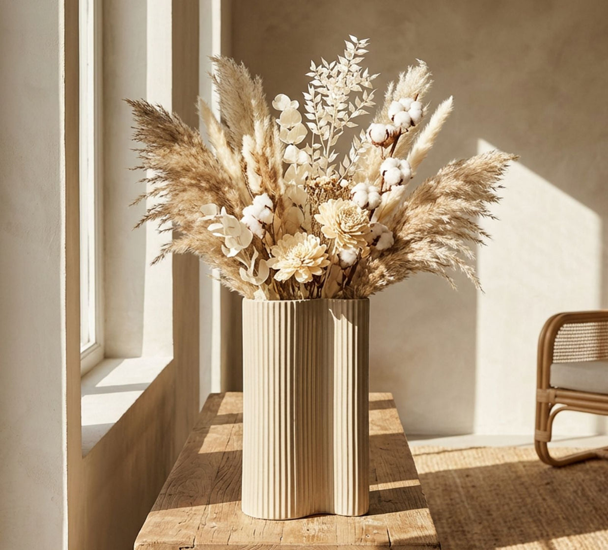 Vase Frankfurt Weiß Wellen – Blumenvase Deko