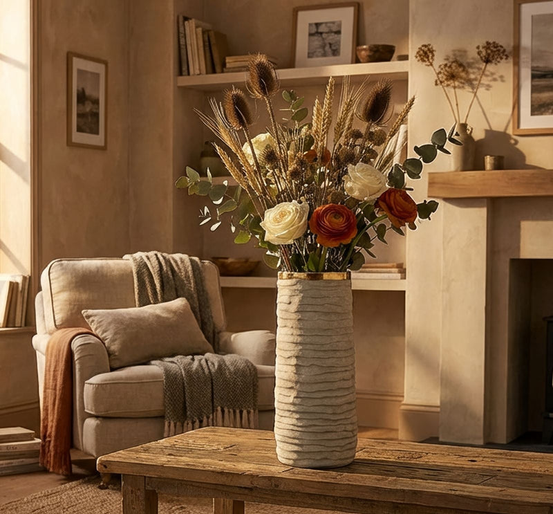 Blumenvase Lima Grau Gold – Dekovase