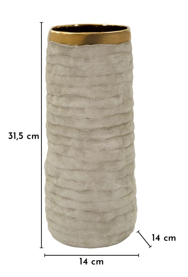 Vase Lima Grau Gold Offen Klein – Blumenvase Deko